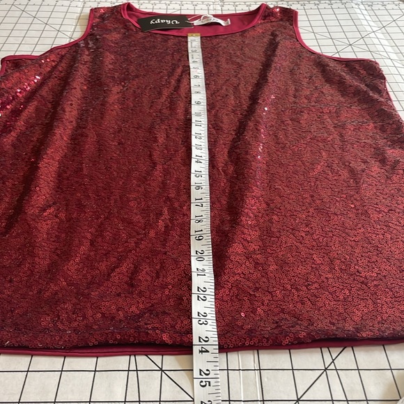 Festive red sparkly sequin shell tank top, size 3xl, new with tags - Picture 7 of 7